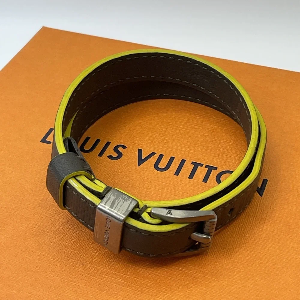 Louis Vuitton Damier Infini Loop It Leather Wrap Bracelet